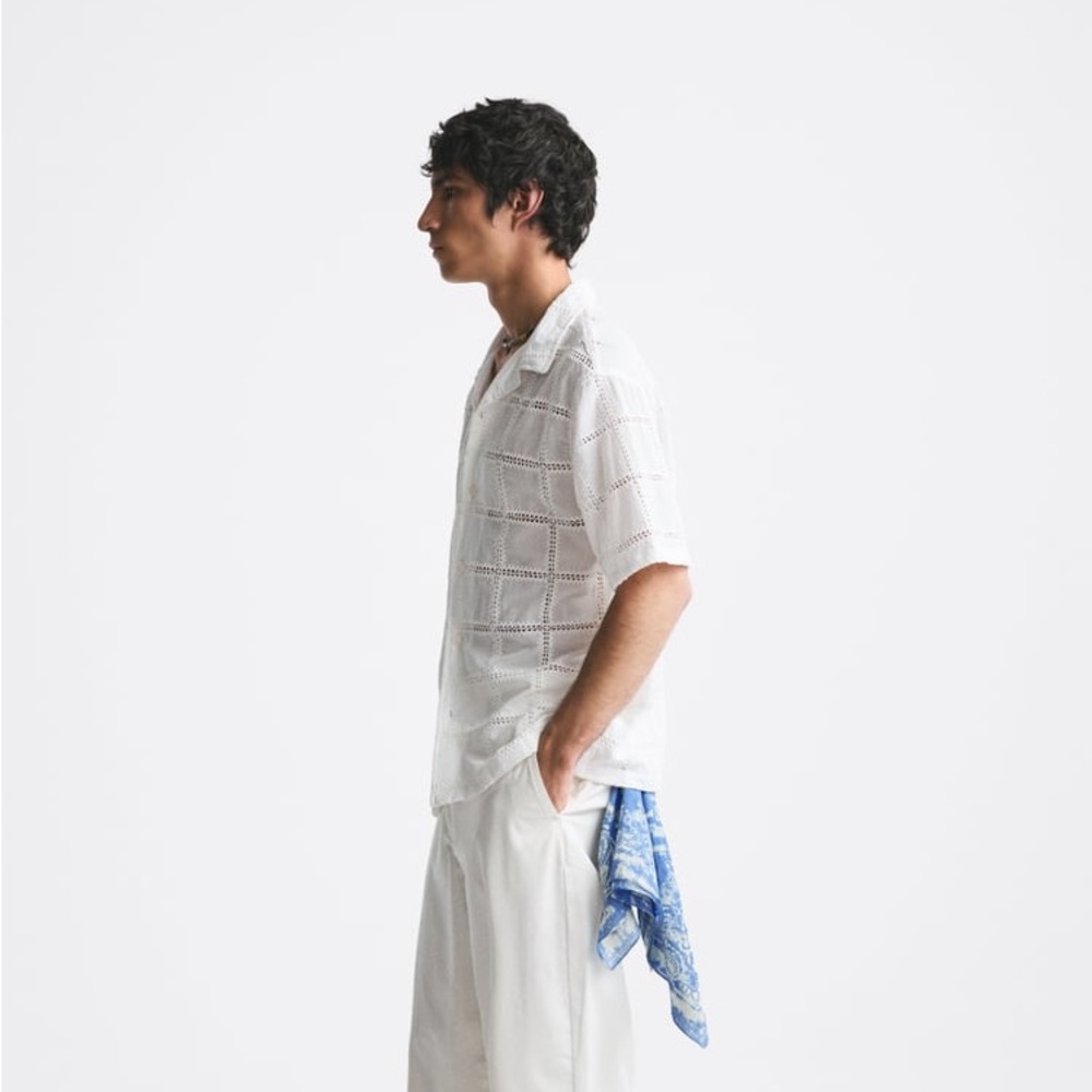 Zara crochet patch shirt - Picture 9 of 10